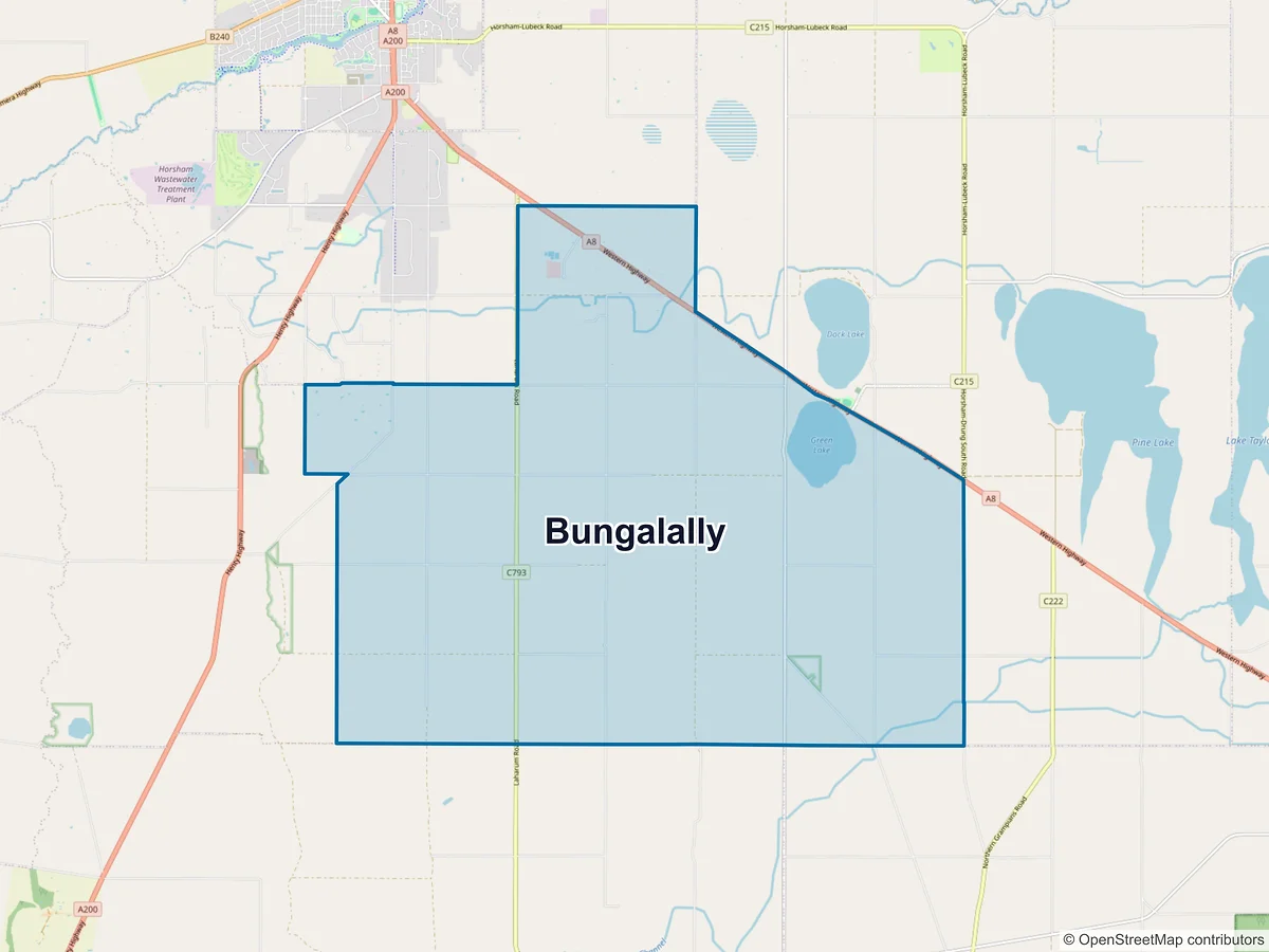 Map of Bungalally, VIC, Australia