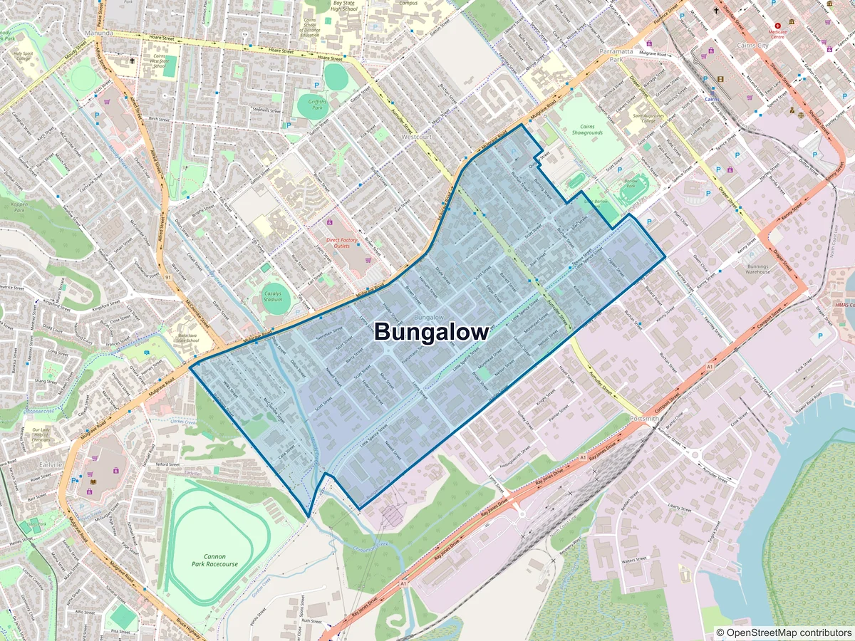 Map of Bungalow, QLD, Australia