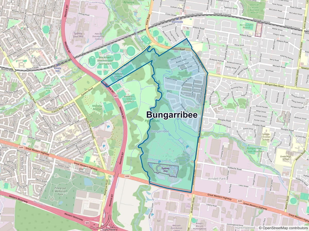 Map of Bungarribee, NSW, Australia