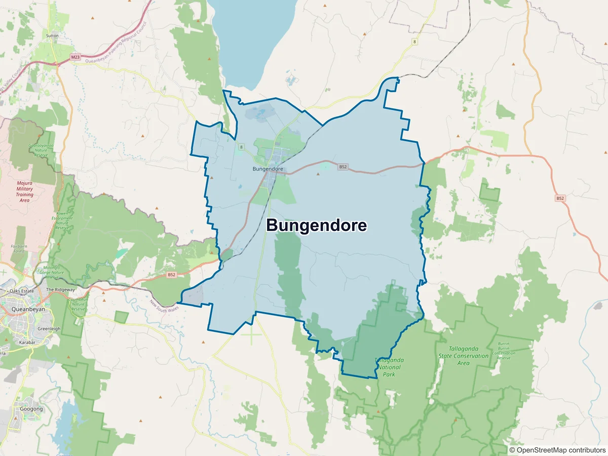 Map of Bungendore, NSW, Australia