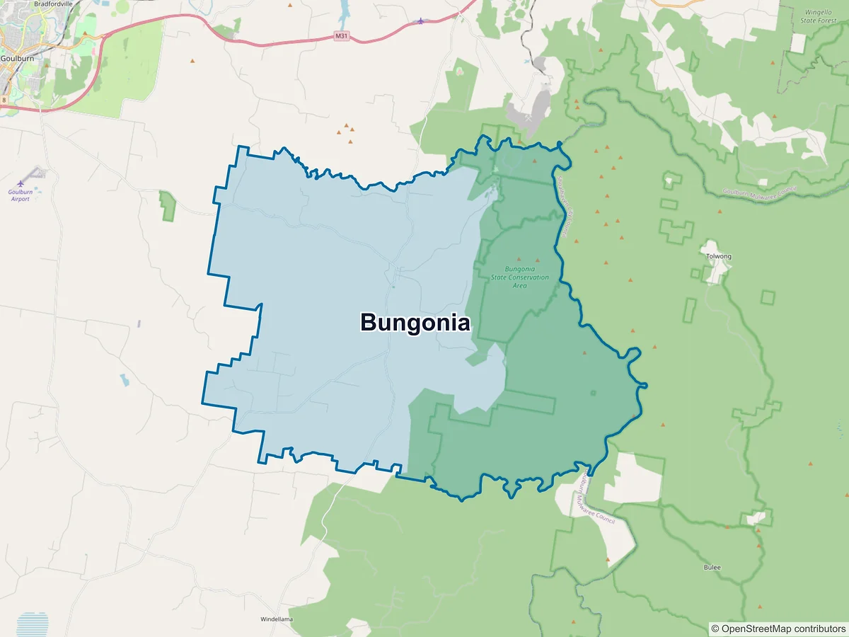 Map of Bungonia, NSW, Australia