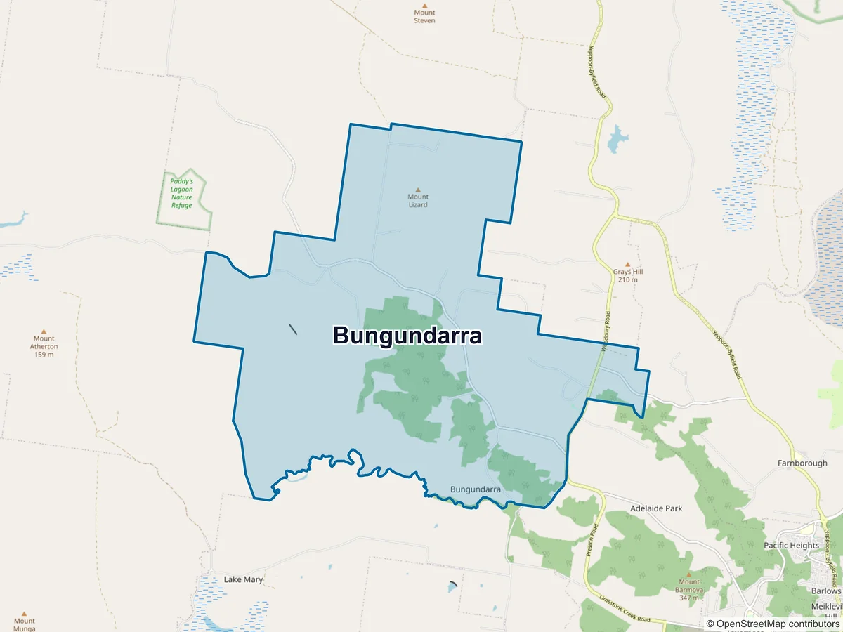 Map of Bungundarra, QLD, Australia