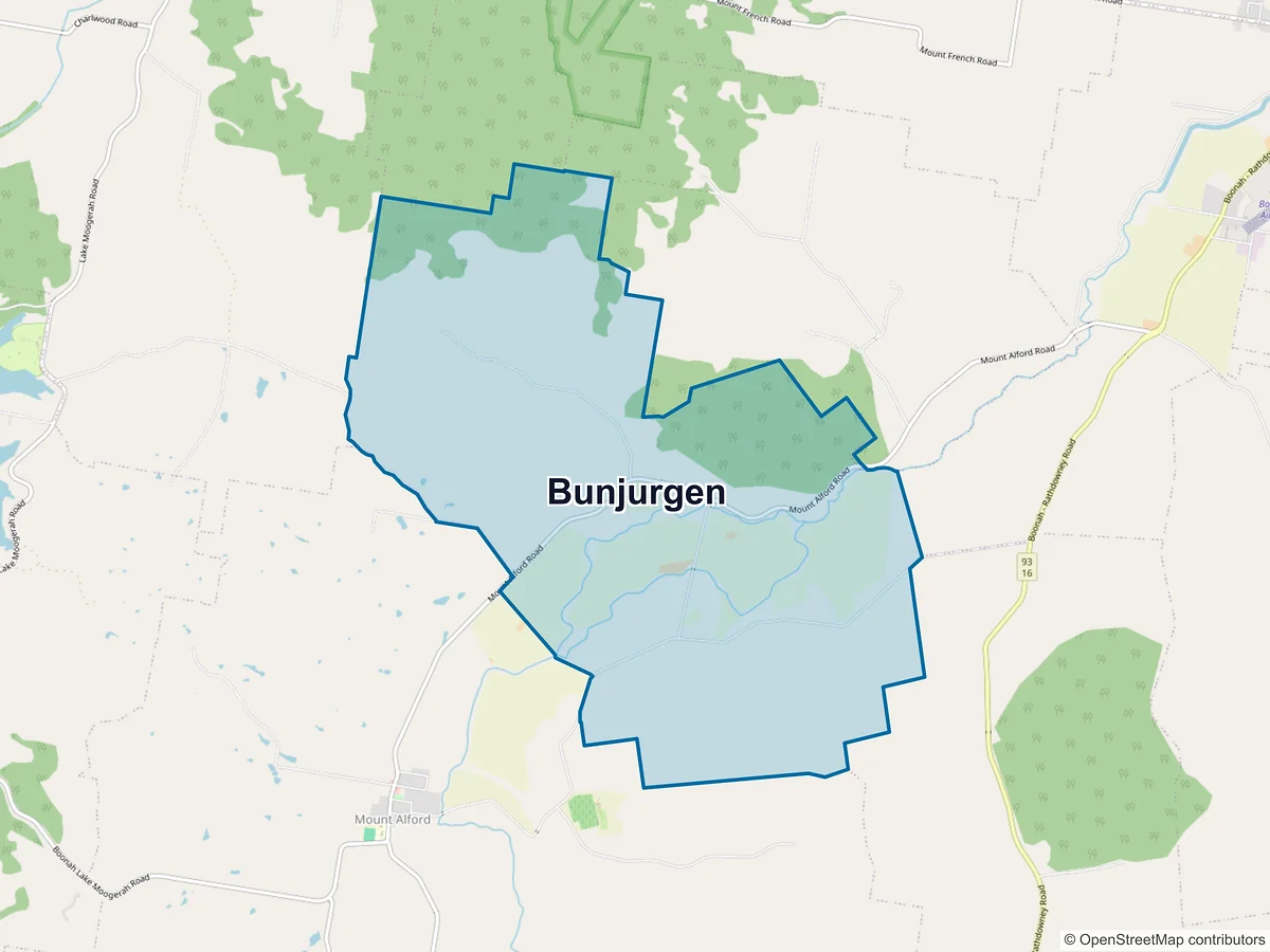 Map of Bunjurgen, QLD, Australia