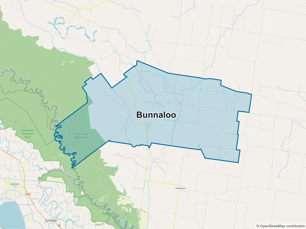 Map of Bunnaloo, NSW, Australia