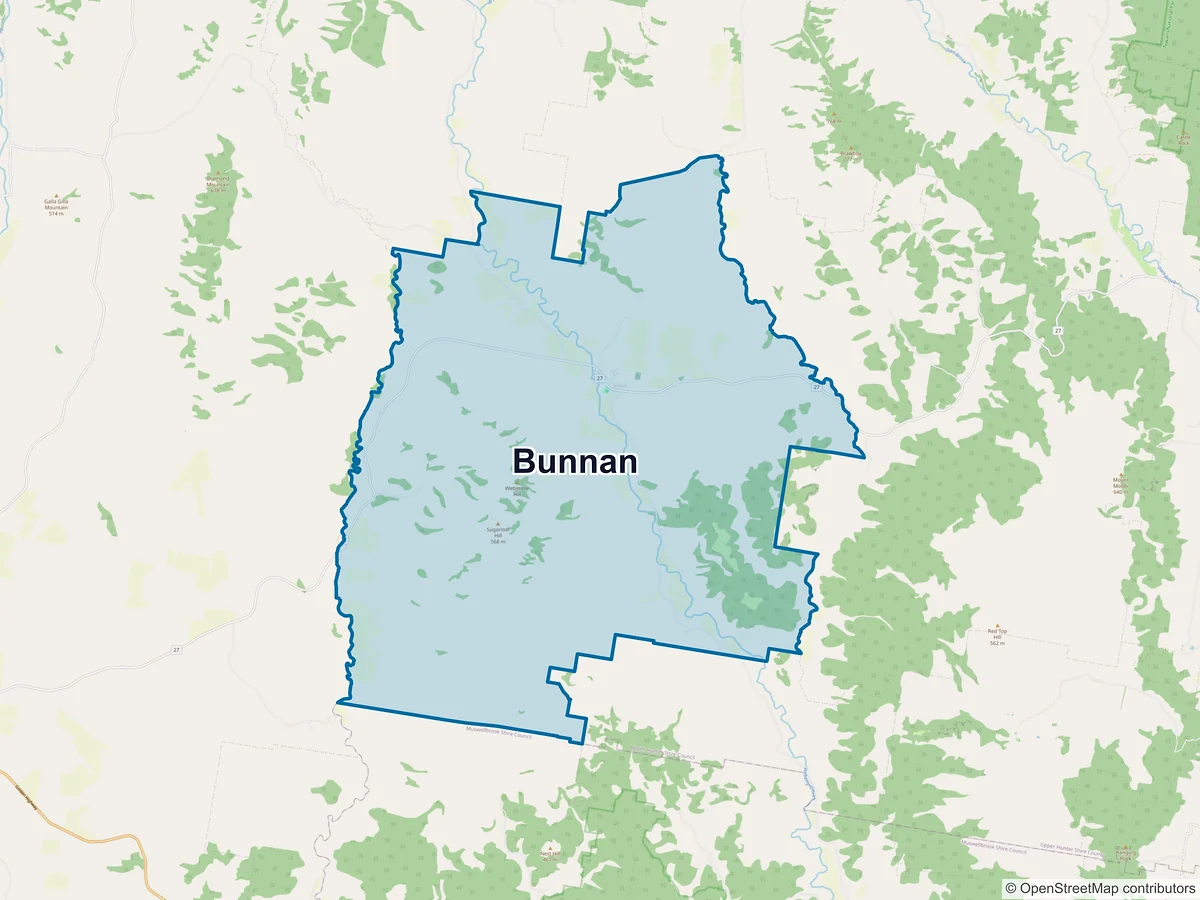 Map of Bunnan, NSW, Australia