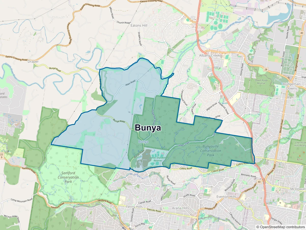 Map of Bunya, QLD, Australia