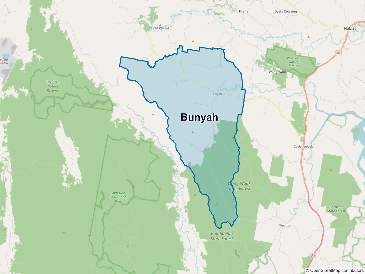 Map of Bunyah, NSW, Australia
