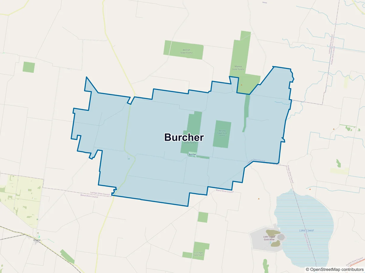 Map of Burcher, NSW, Australia