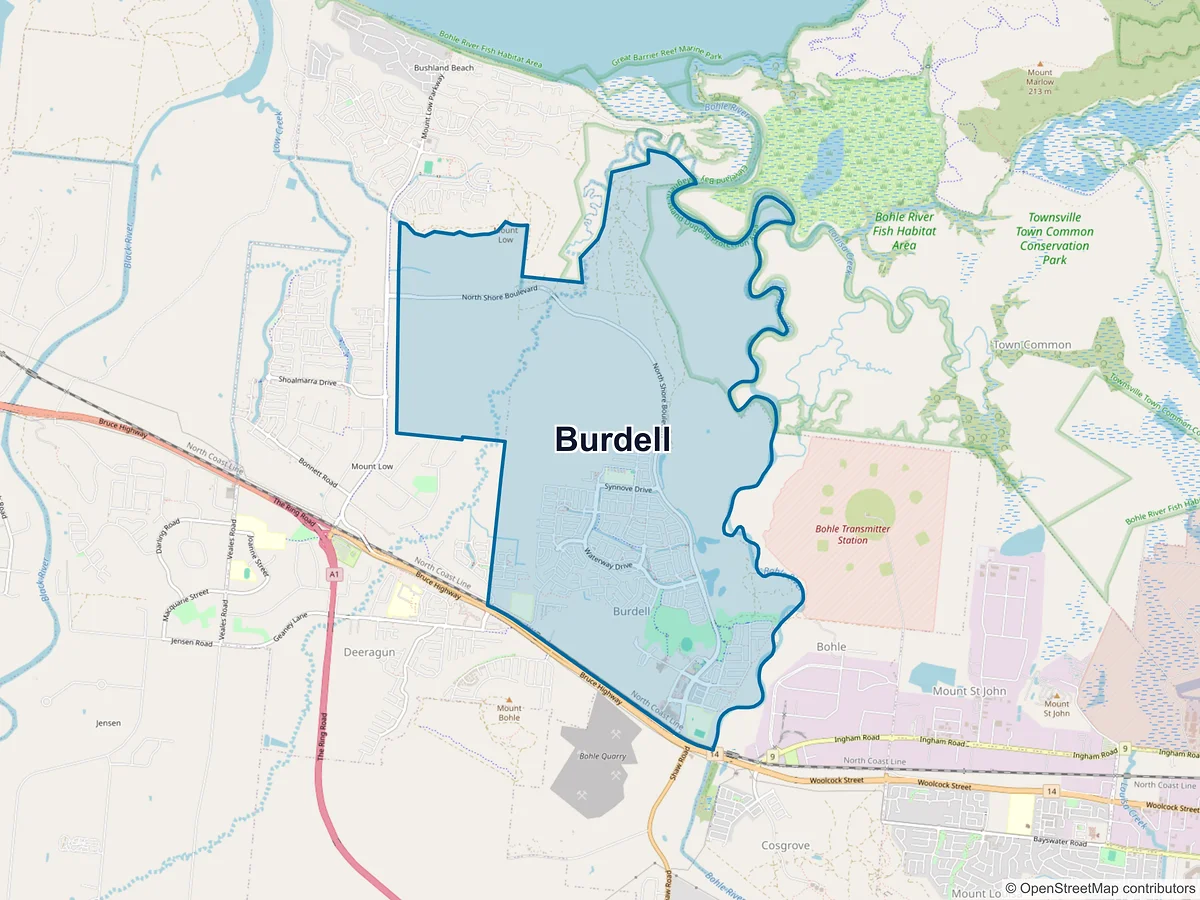 Map of Burdell, QLD, Australia