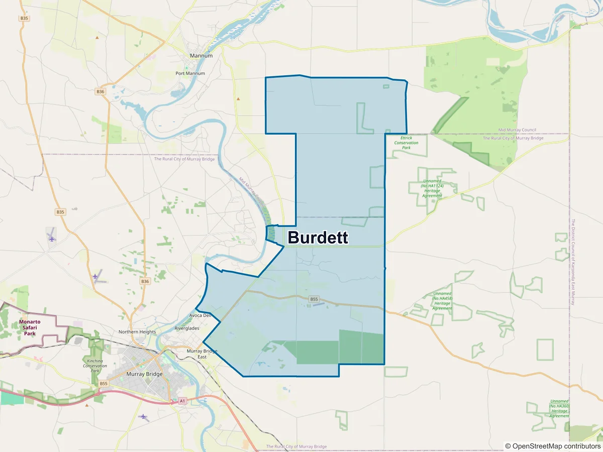 Map of Burdett, SA, Australia