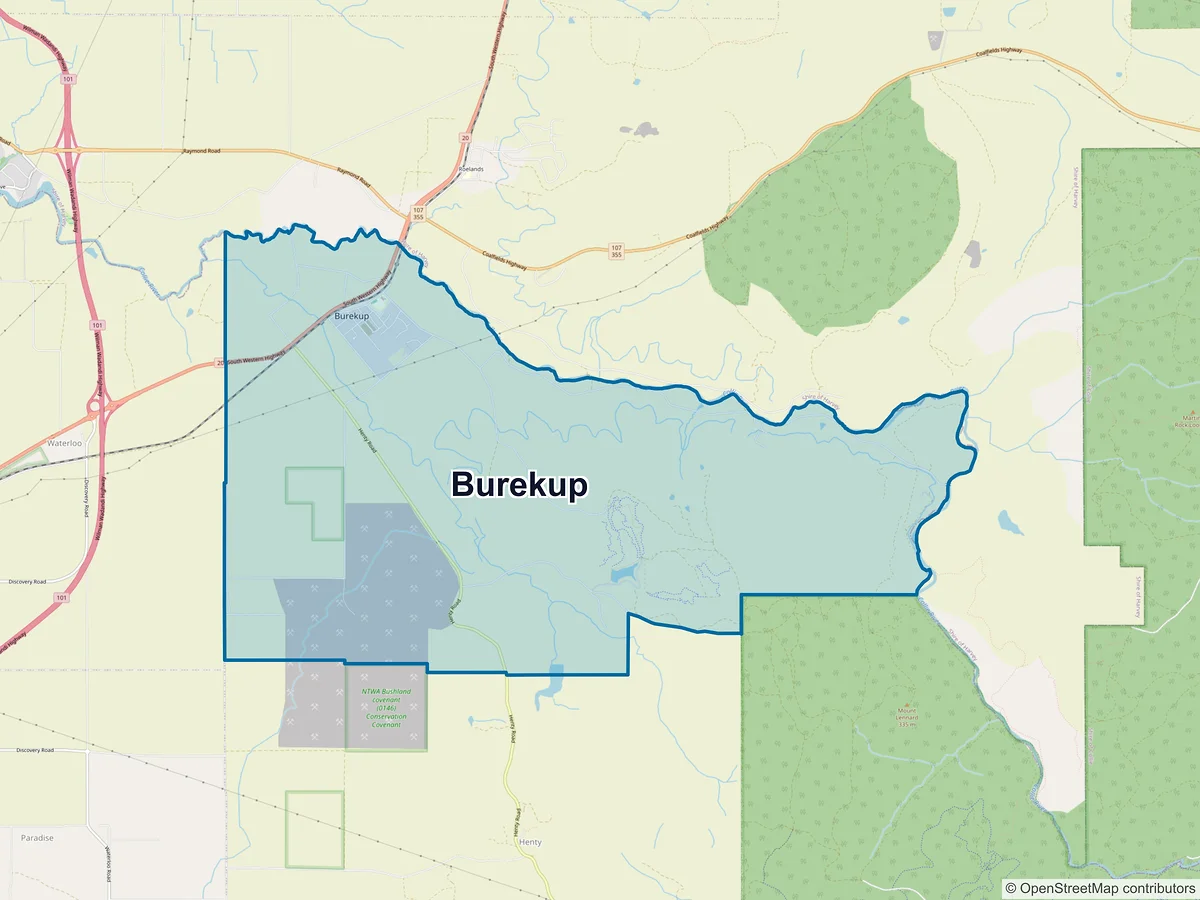 Map of Burekup, WA, Australia