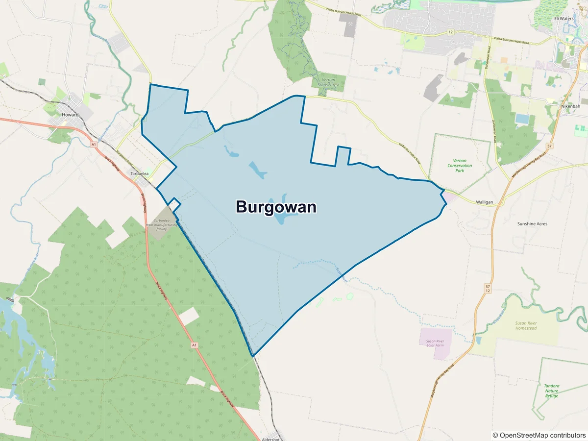 Map of Burgowan, QLD, Australia