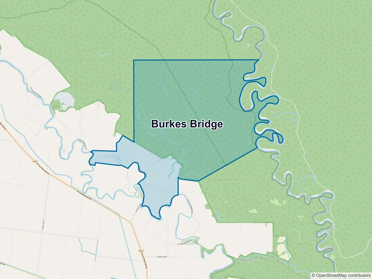 Map of Burkes Bridge, VIC, Australia