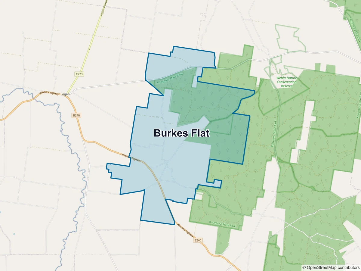 Map of Burkes Flat, VIC, Australia