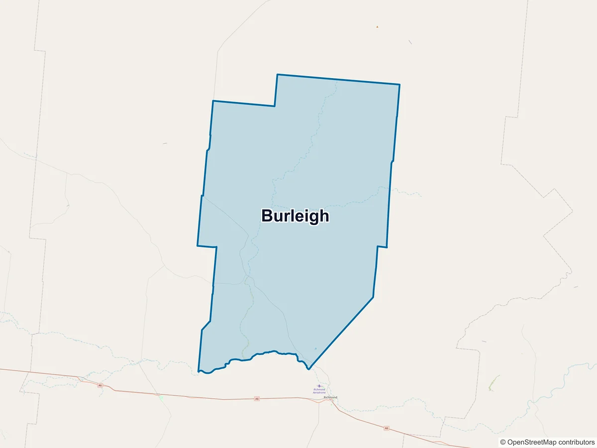 Map of Burleigh, QLD, Australia