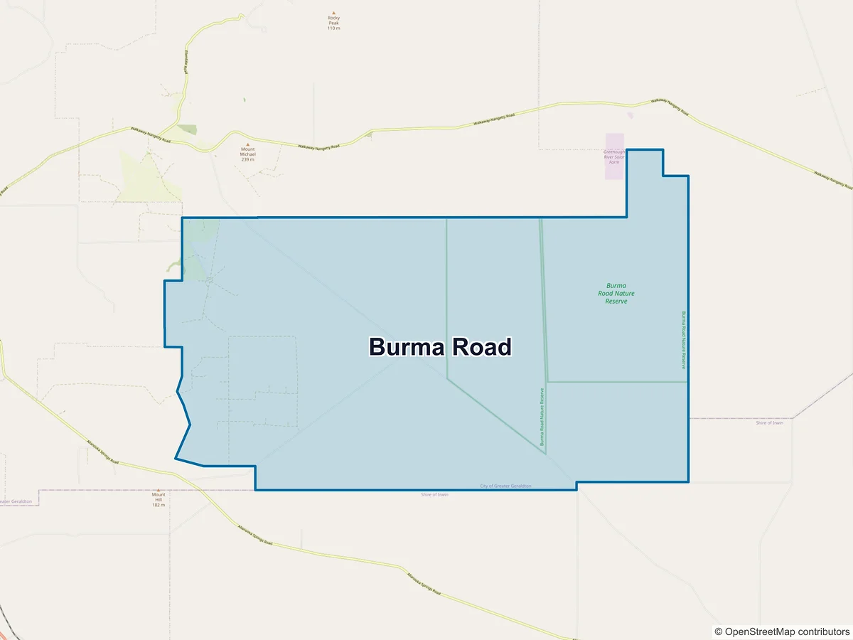 Map of Burma Road, WA, Australia