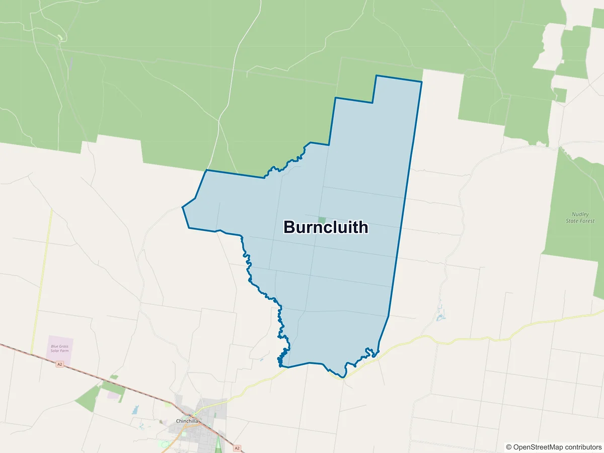Map of Burncluith, QLD, Australia
