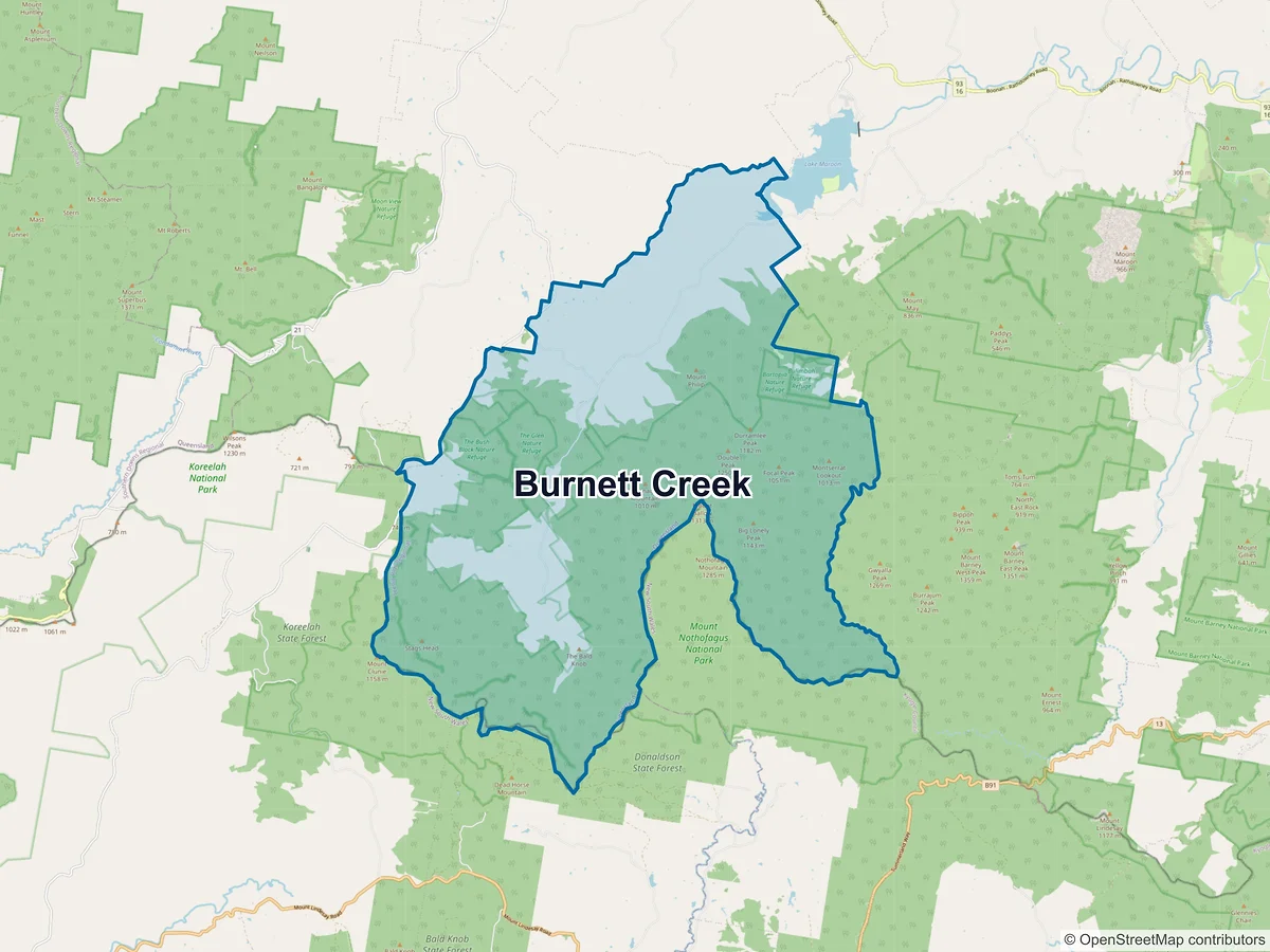 Map of Burnett Creek, QLD, Australia