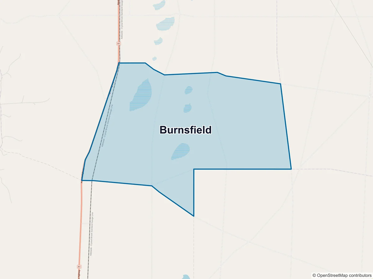 Map of Burnsfield, SA, Australia