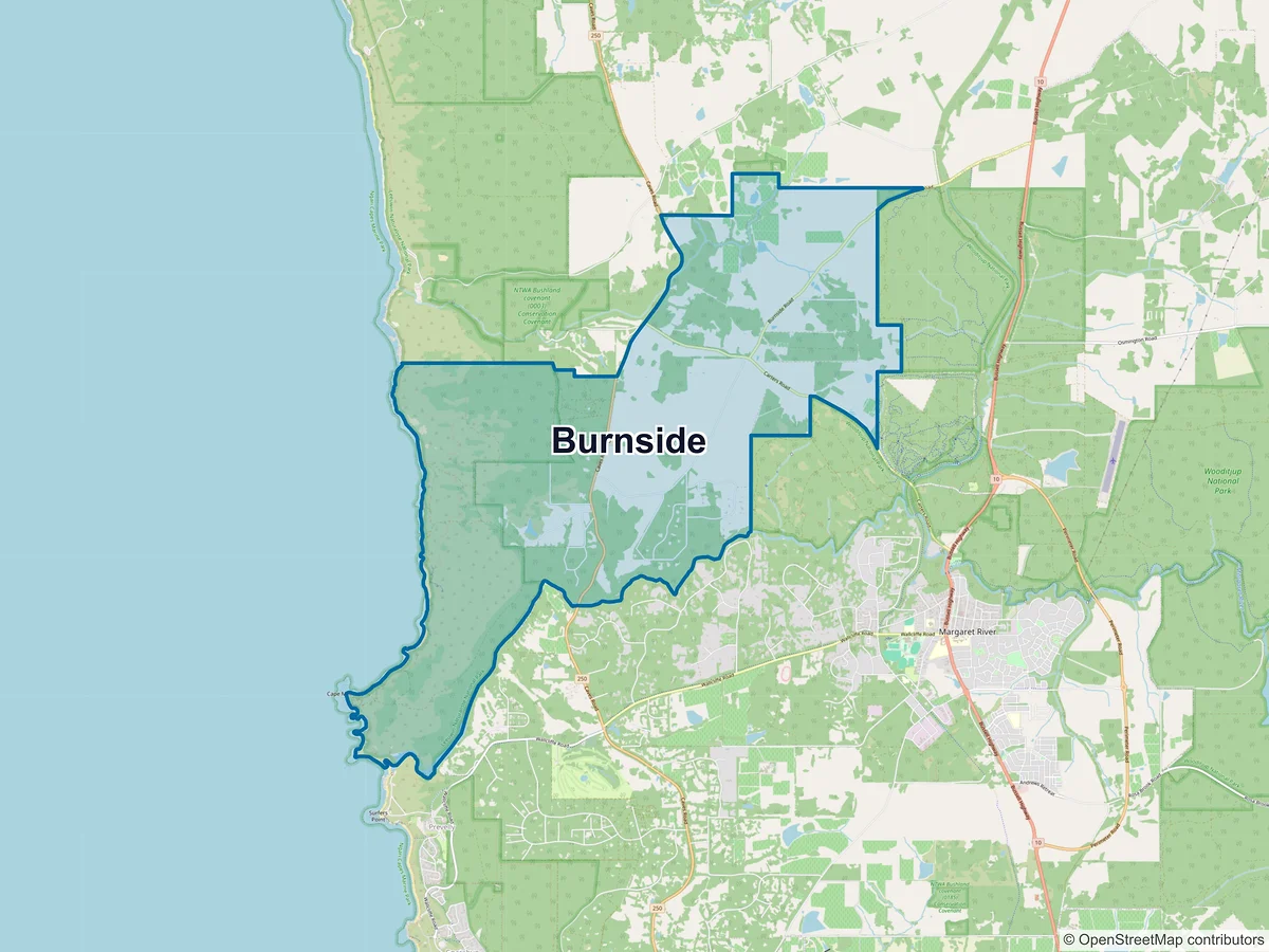 Map of Burnside, WA, Australia