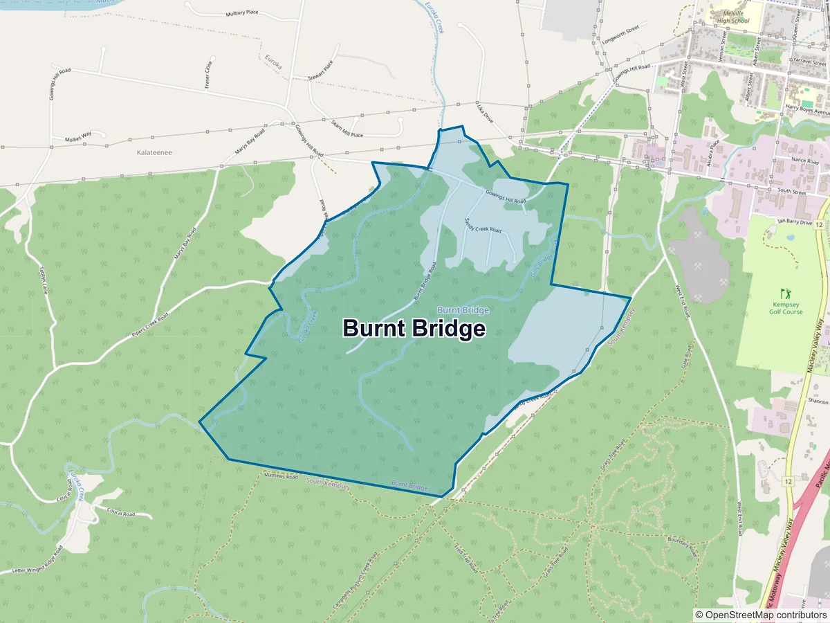 Map of Burnt Bridge, NSW, Australia