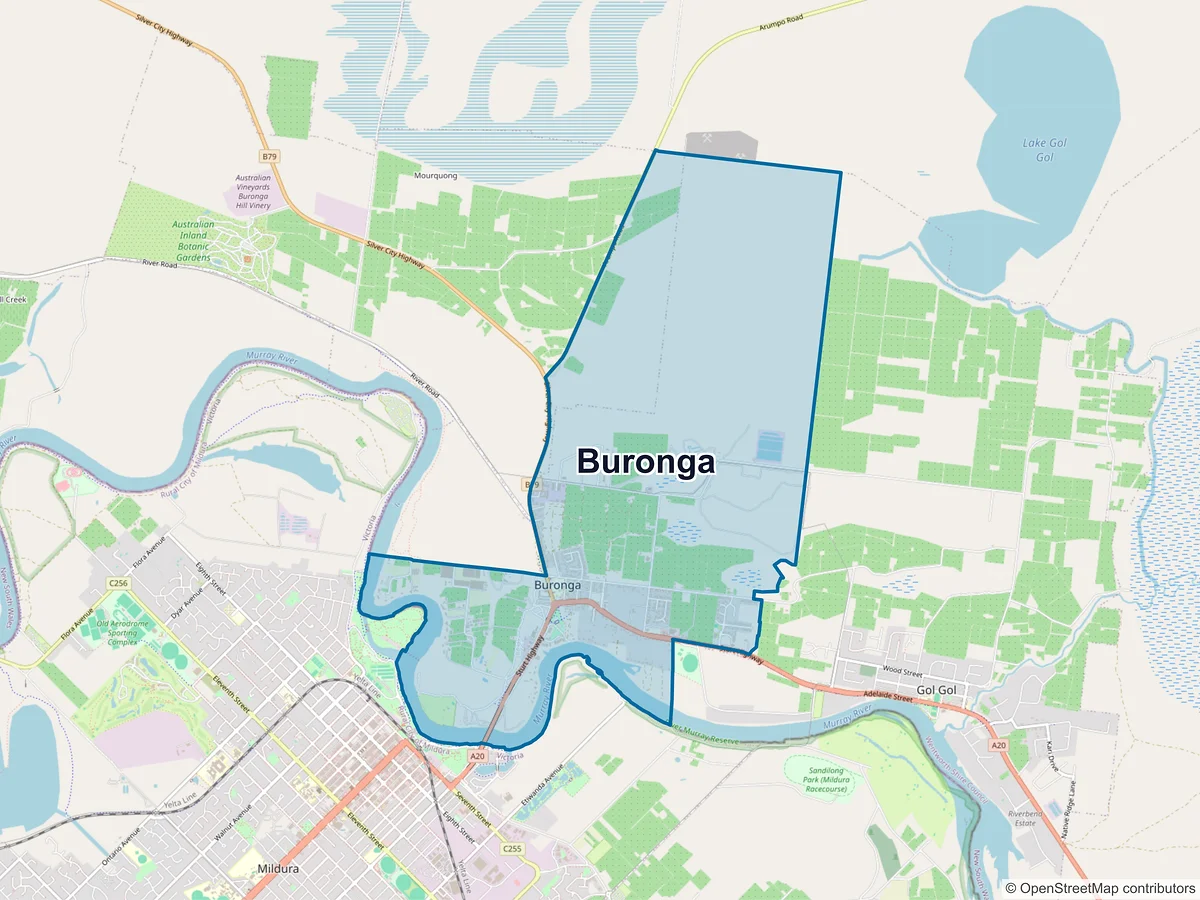 Map of Buronga, NSW, Australia