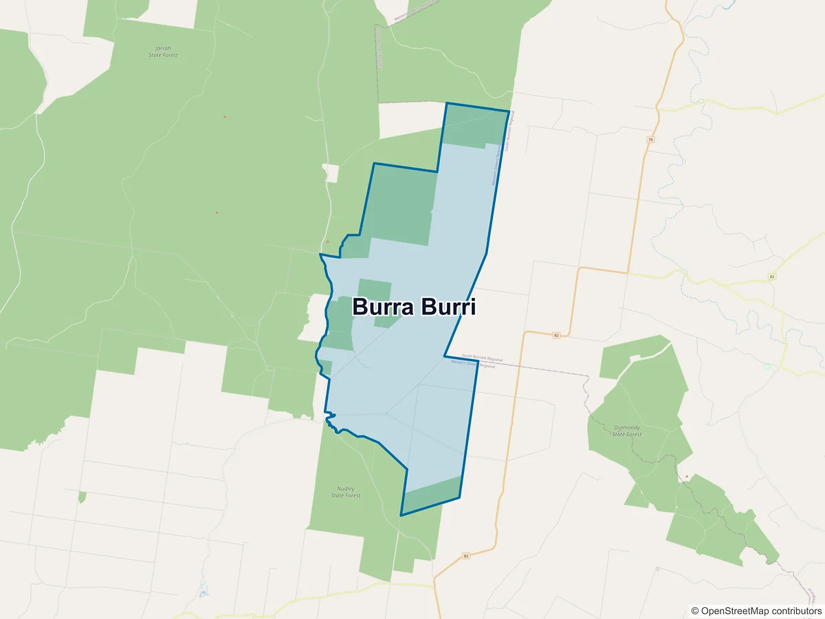 Map of Burra Burri, QLD, Australia