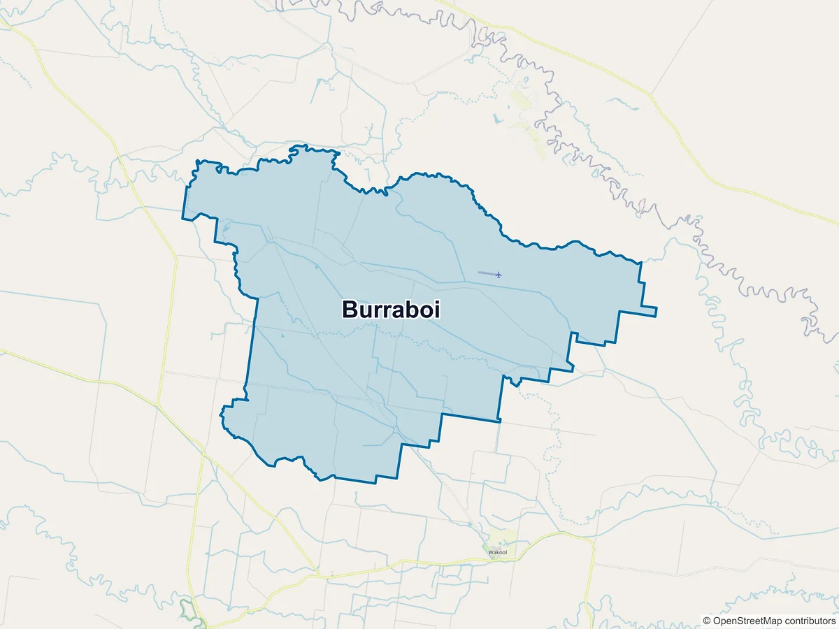 Map of Burraboi, NSW, Australia