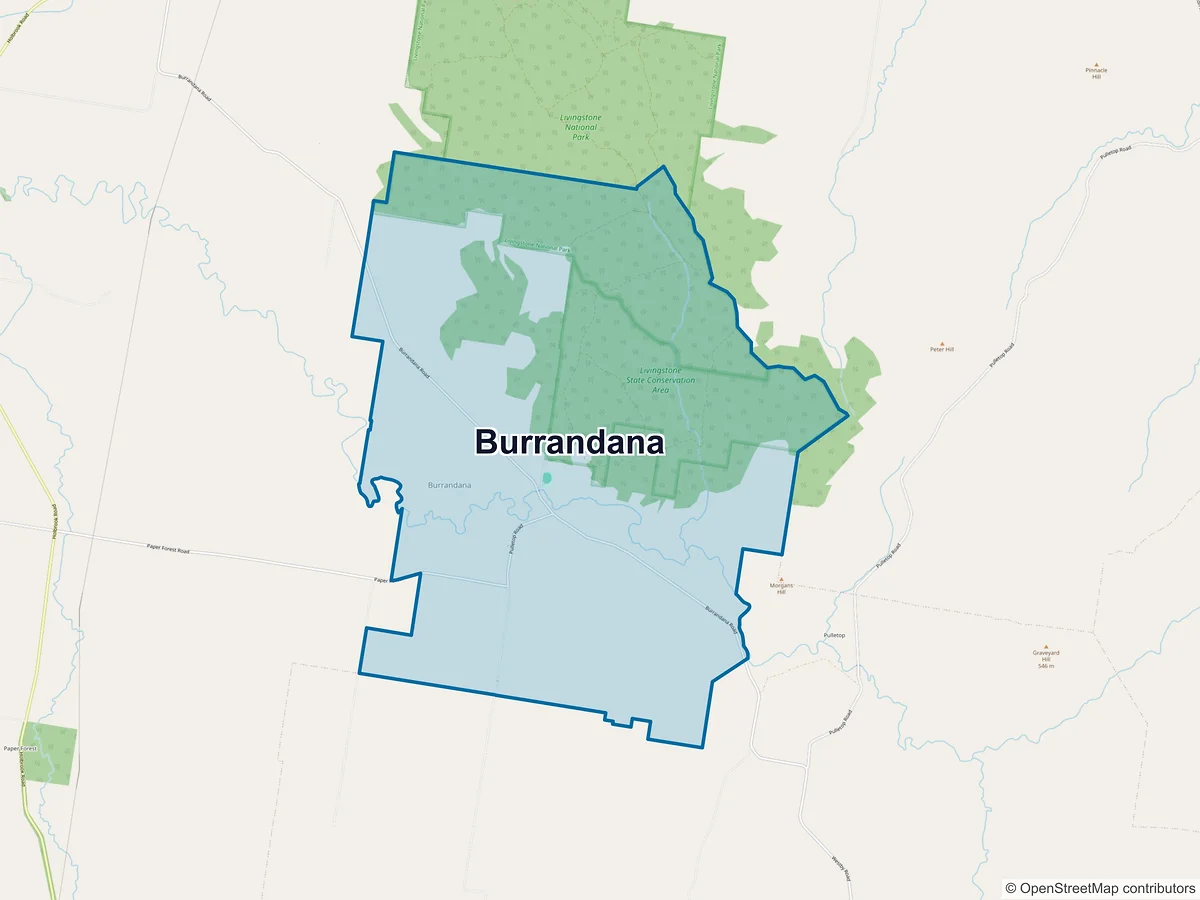 Map of Burrandana, NSW, Australia