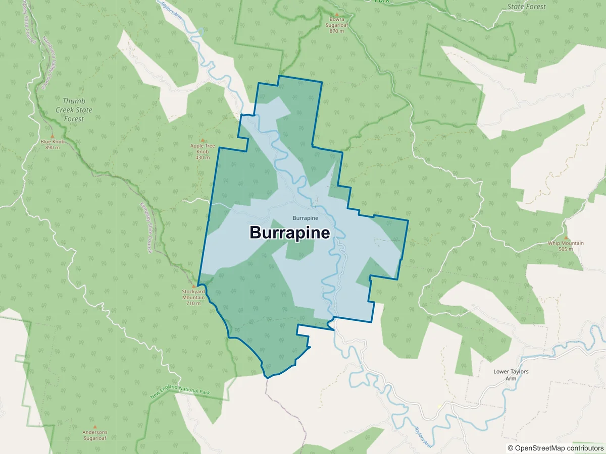 Map of Burrapine, NSW, Australia