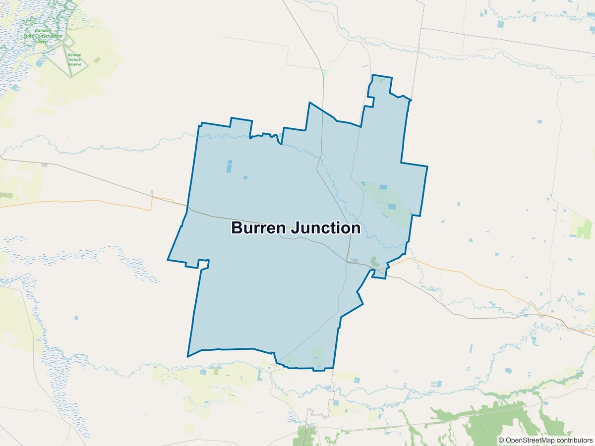 Map of Burren Junction, NSW, Australia