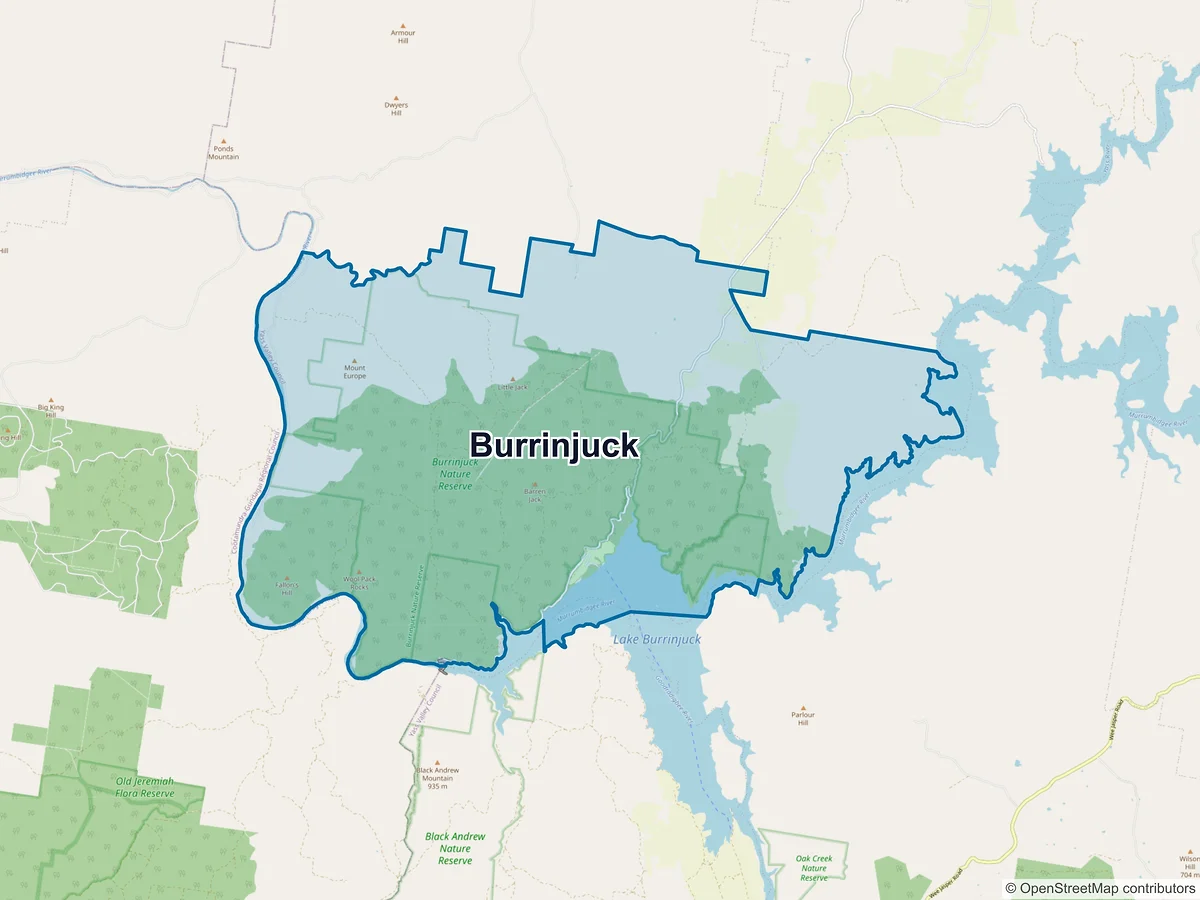 Map of Burrinjuck, NSW, Australia