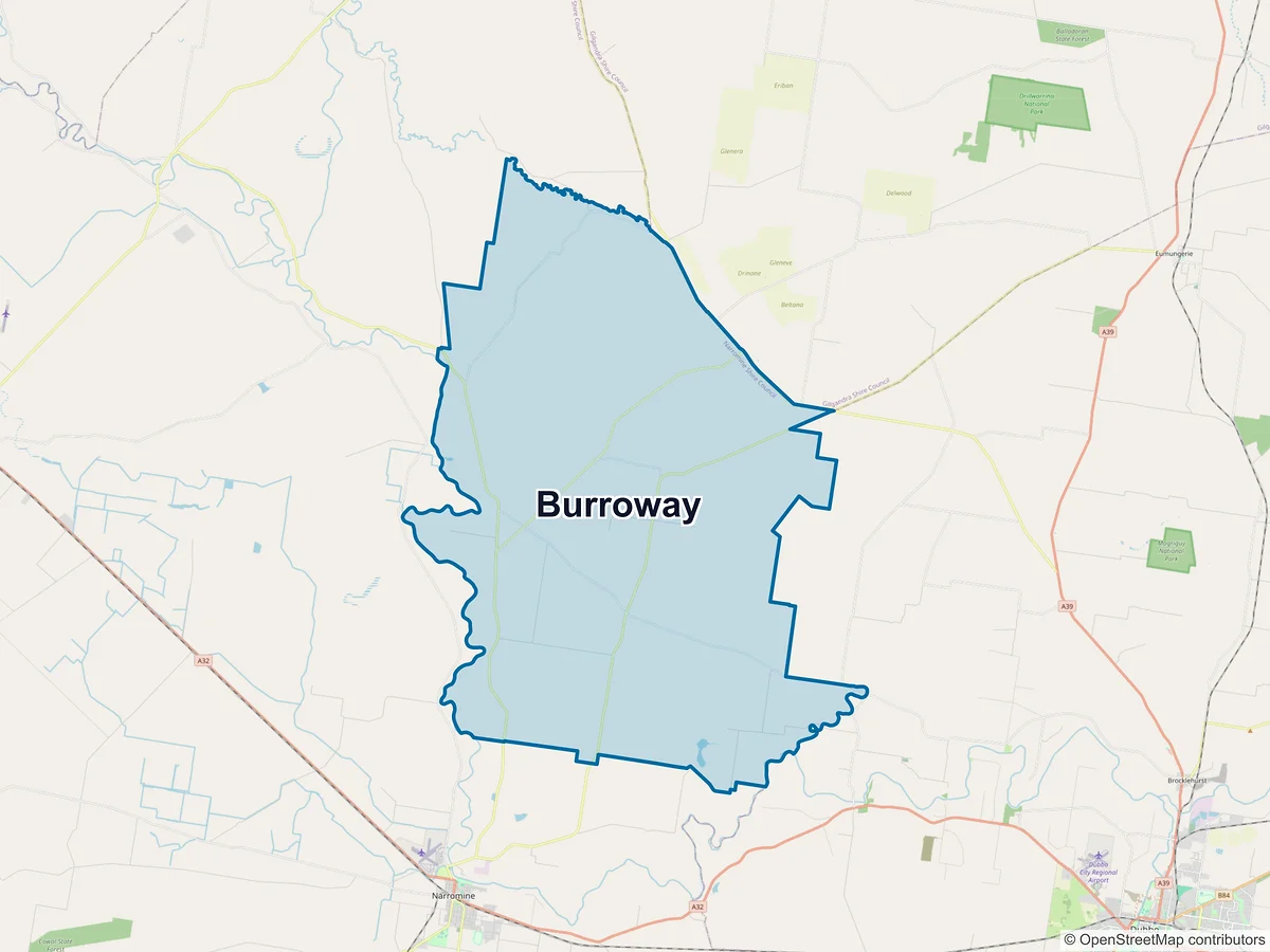 Map of Burroway, NSW, Australia