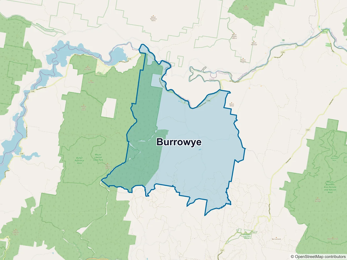 Map of Burrowye, VIC, Australia