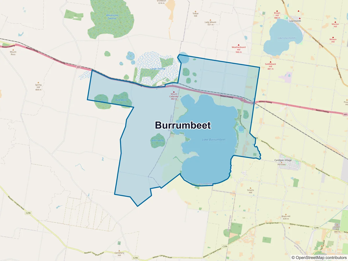Map of Burrumbeet, VIC, Australia