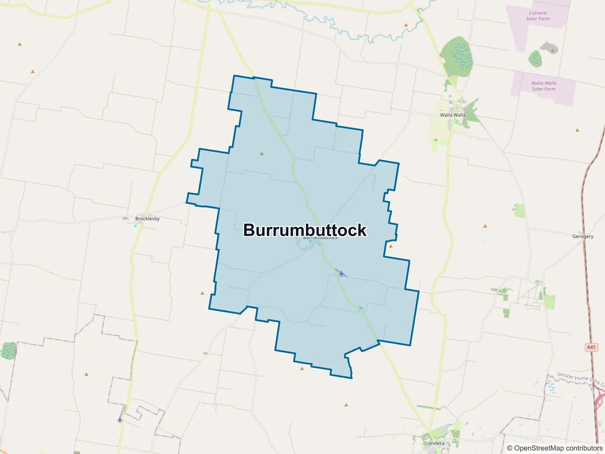Map of Burrumbuttock, NSW, Australia