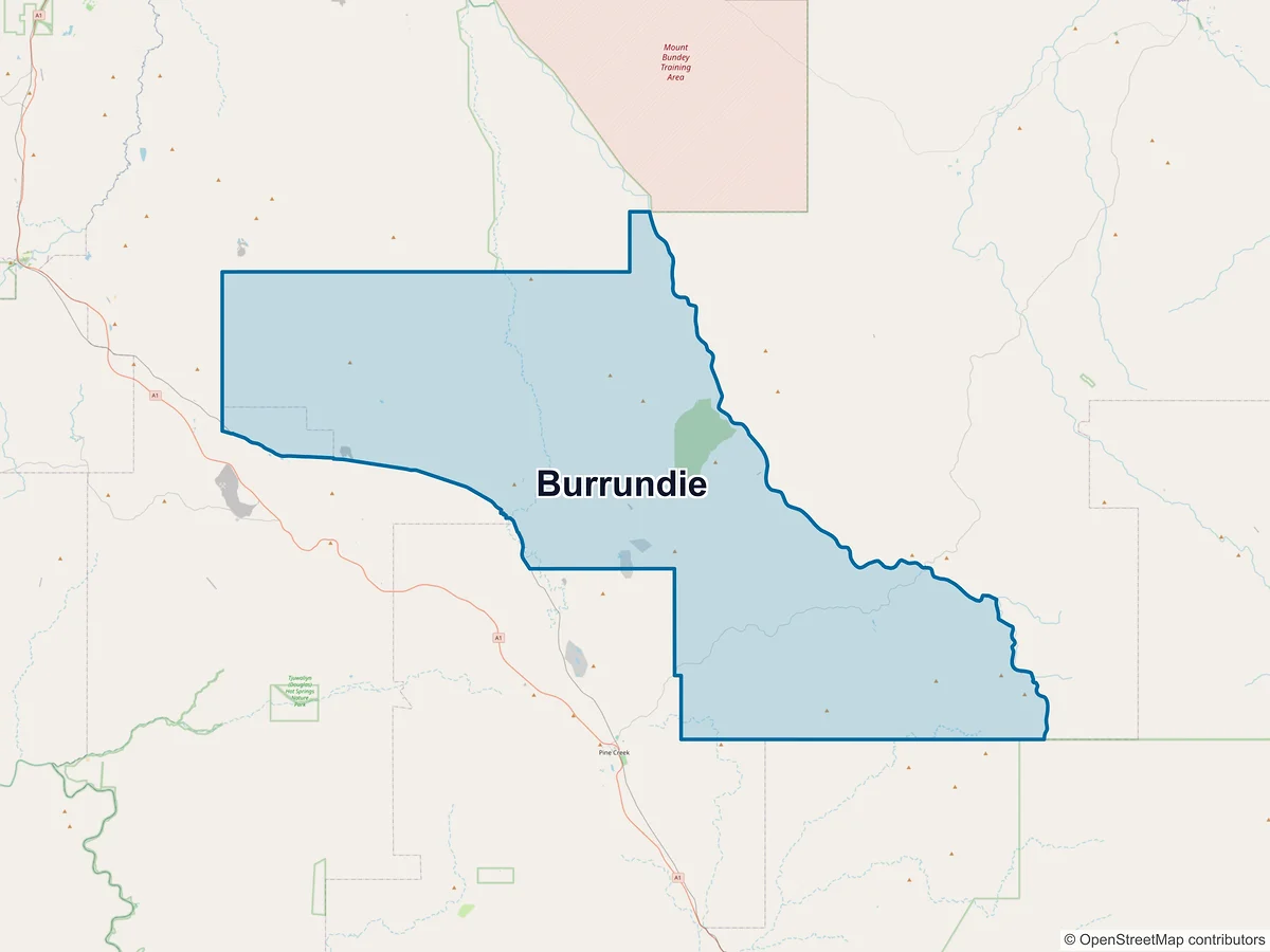 Map of Burrundie, NT, Australia