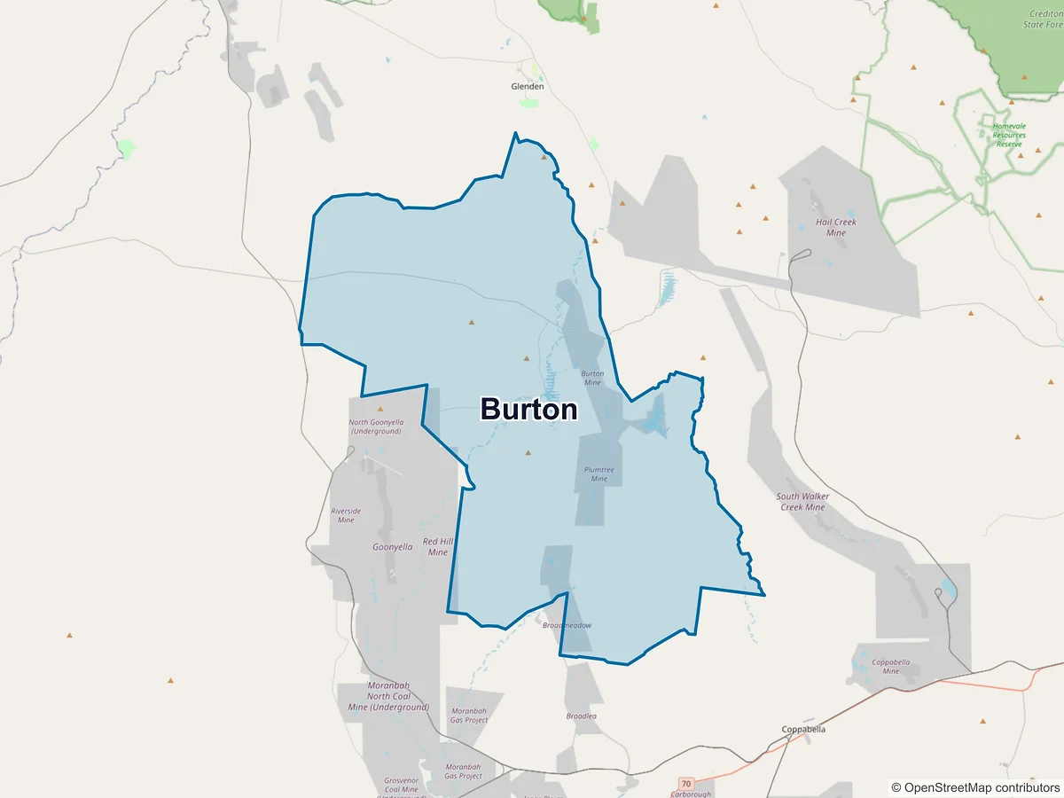 Map of Burton, QLD, Australia