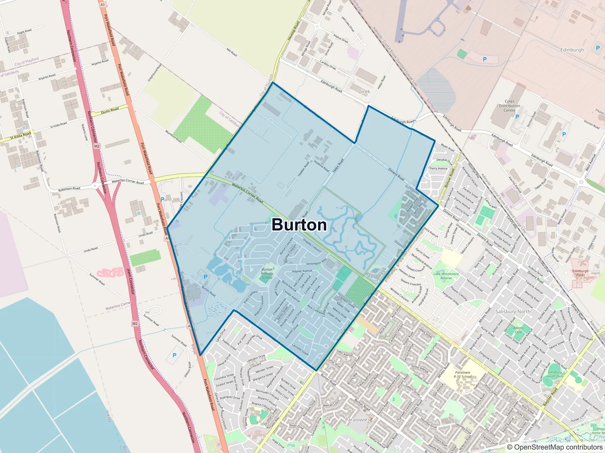 Map of Burton, SA, Australia