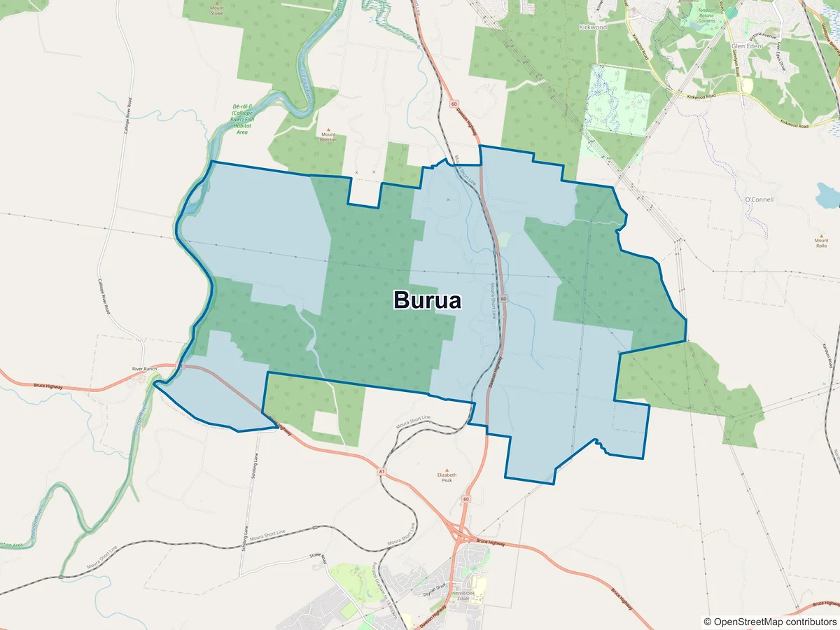 Map of Burua, QLD, Australia