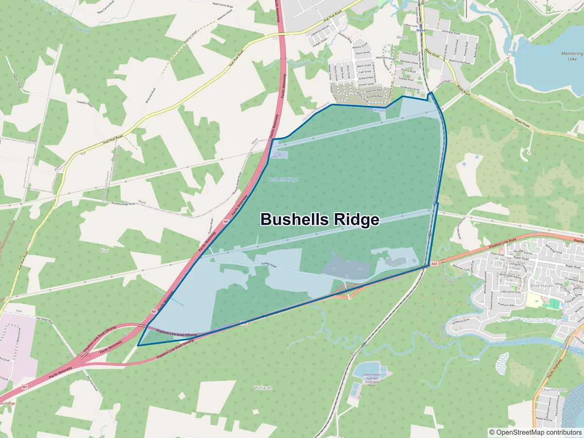 Map of Bushells Ridge, NSW, Australia
