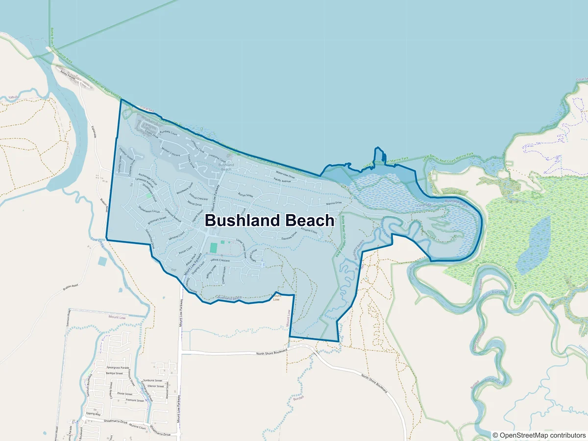 Map of Bushland Beach, QLD, Australia
