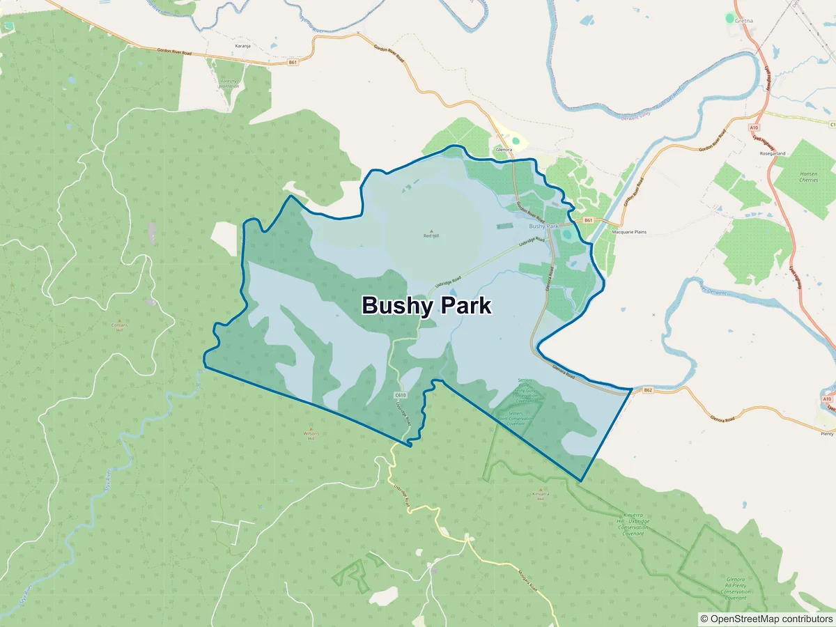 Map of Bushy Park, TAS, Australia