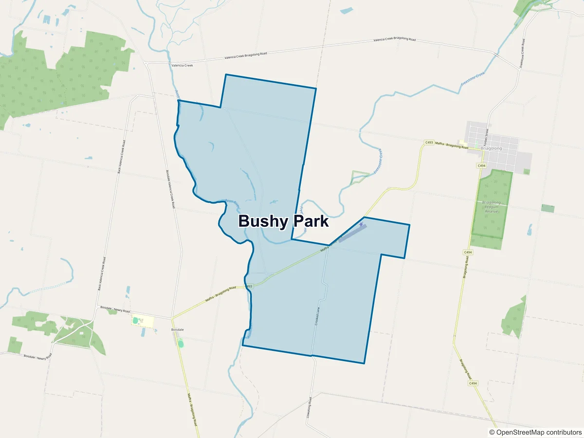 Map of Bushy Park, VIC, Australia