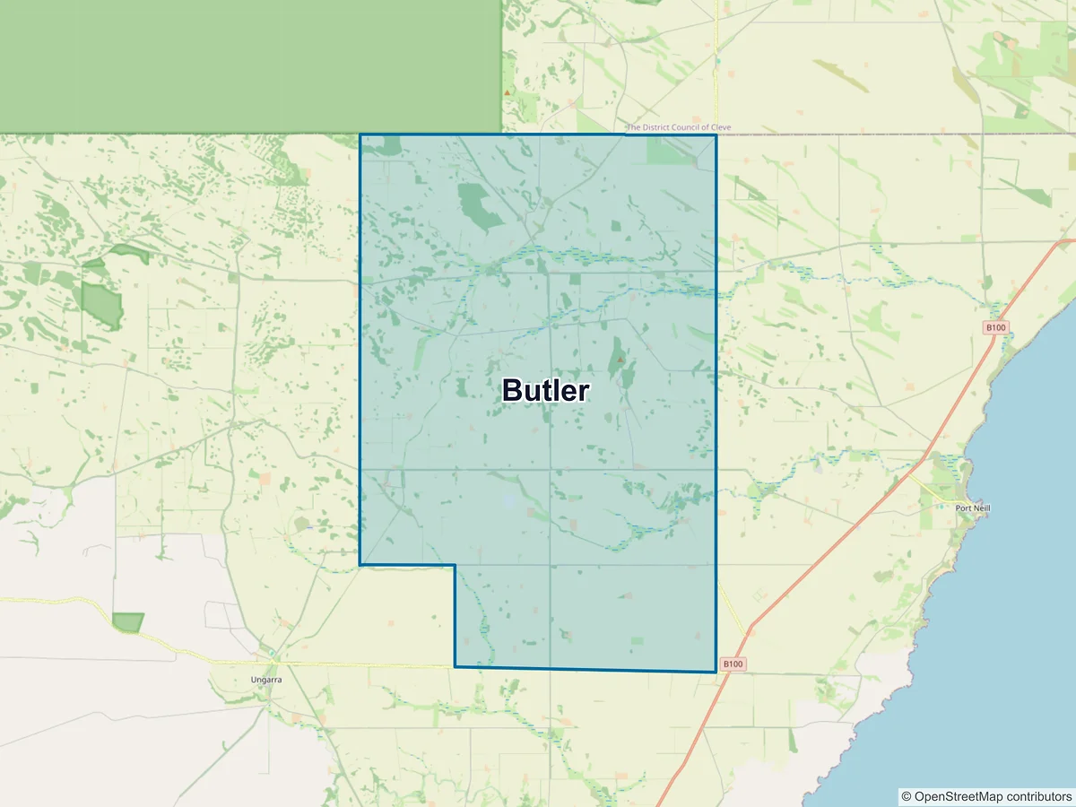 Map of Butler, SA, Australia