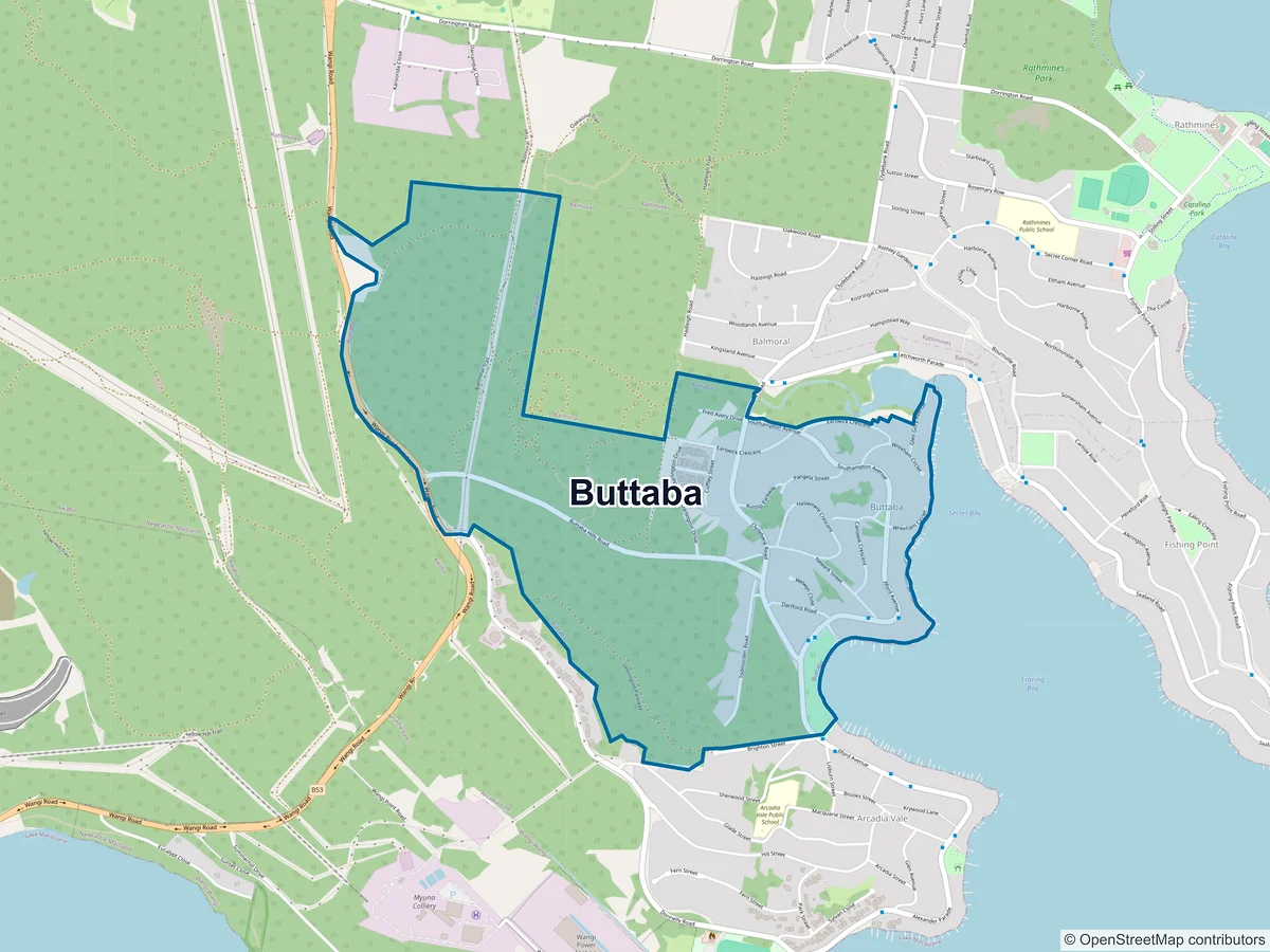 Map of Buttaba, NSW, Australia