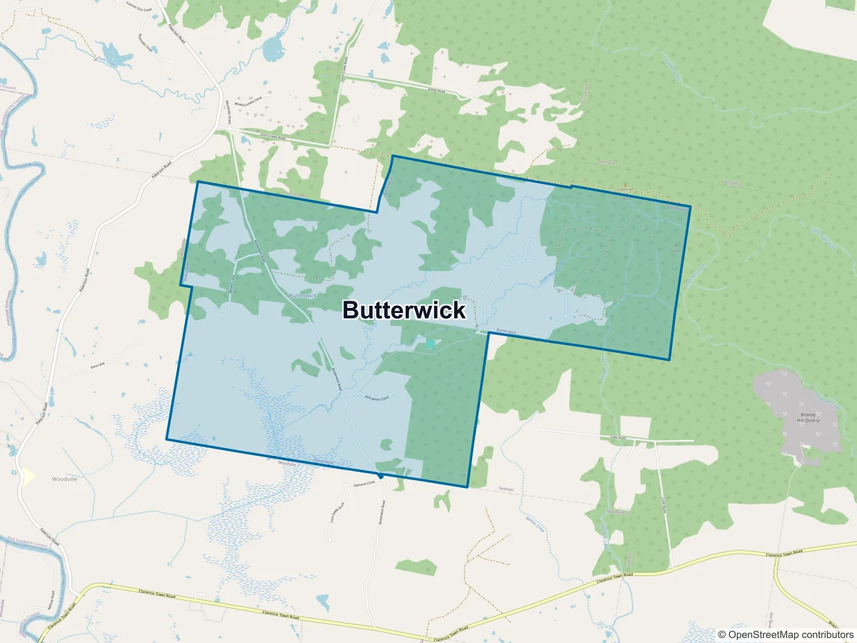 Map of Butterwick, NSW, Australia