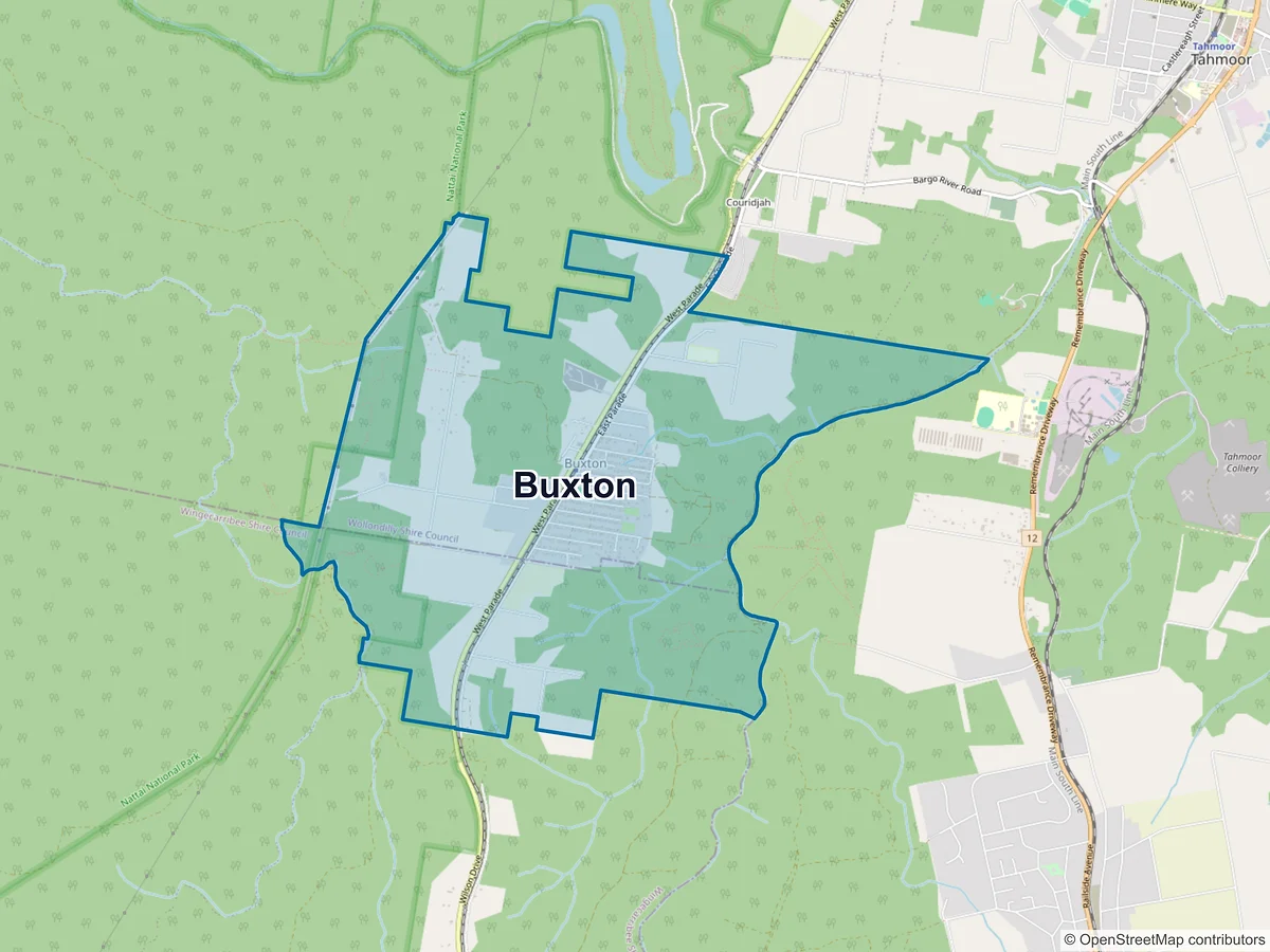 Map of Buxton, NSW, Australia