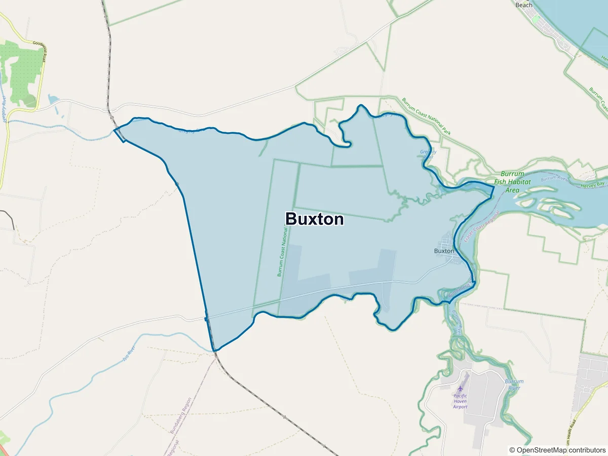 Map of Buxton, QLD, Australia