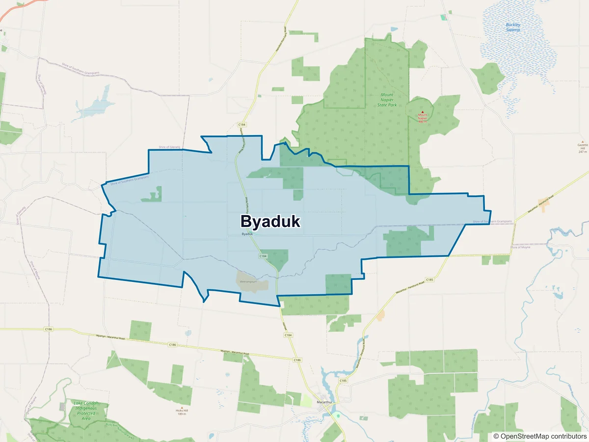 Map of Byaduk, VIC, Australia